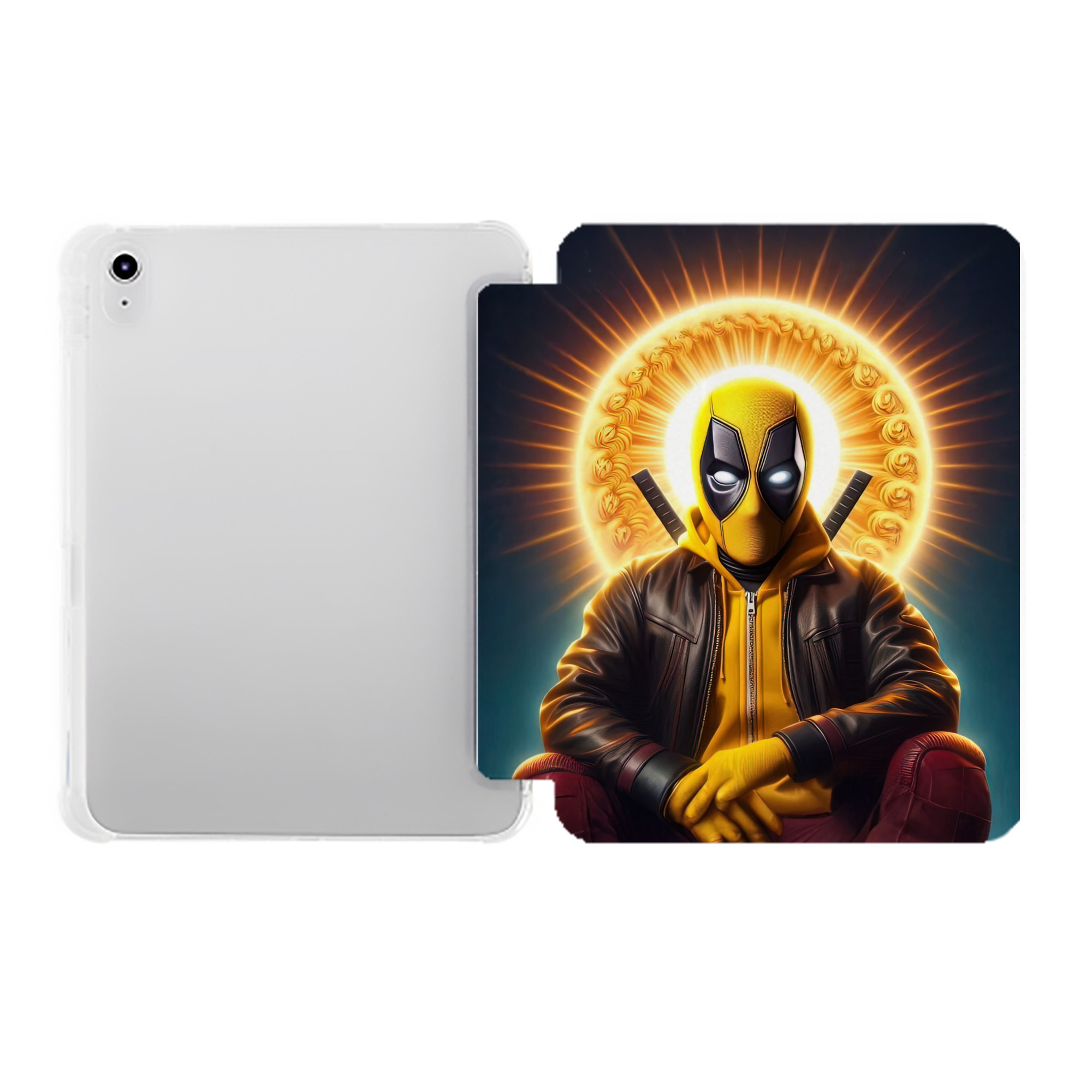 （画像用） Deadpool デッドプール IPad ケース ペン収納付き 三つ折りスタンド PUレザー×シリコン 対応機種9.5/10.5/10.9インチ